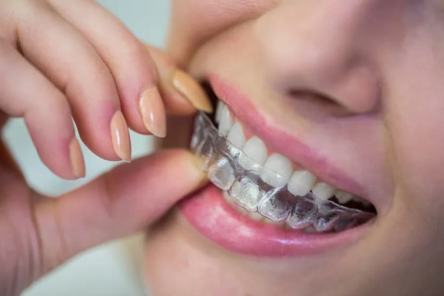 การใส่เครื่องมือจัดฟันแบบใส Invisalign